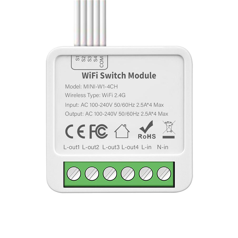 Tuya Mini 2/3/4 Gang Wifi Smart Switch 2 Way Modul On Off Breaker Comutatoare de voce fără fir de la distanță pentru Google Home Alexa Alice