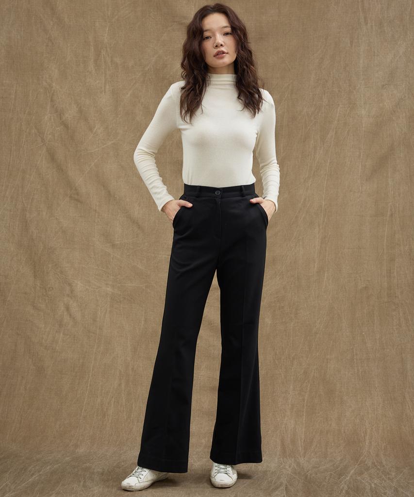 MANAVIS7 Simple Bootcut Slacks [Black]
