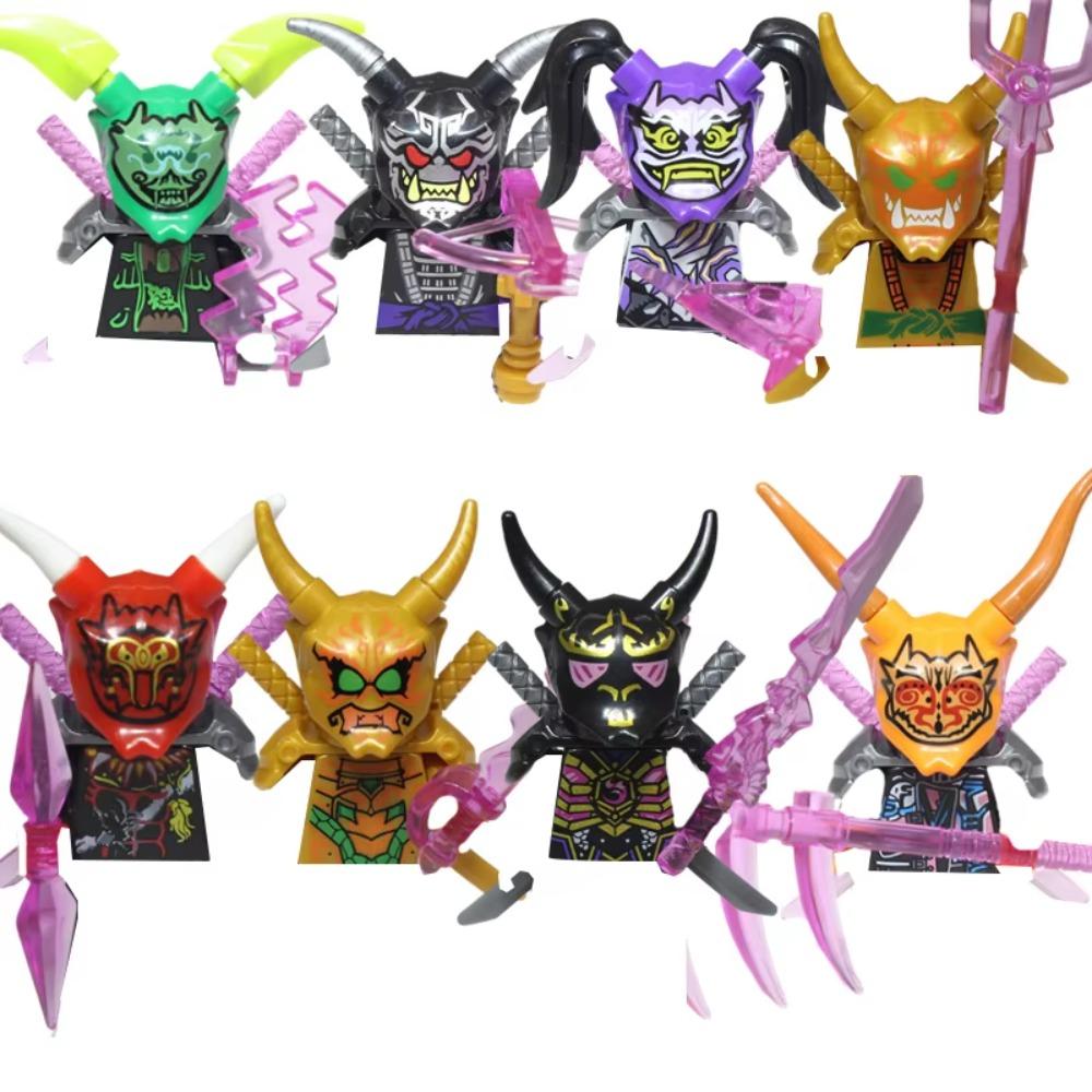 104 PCS ninja building block doll set, assembled role action doll DIY building block doll toy boy birthday gift.