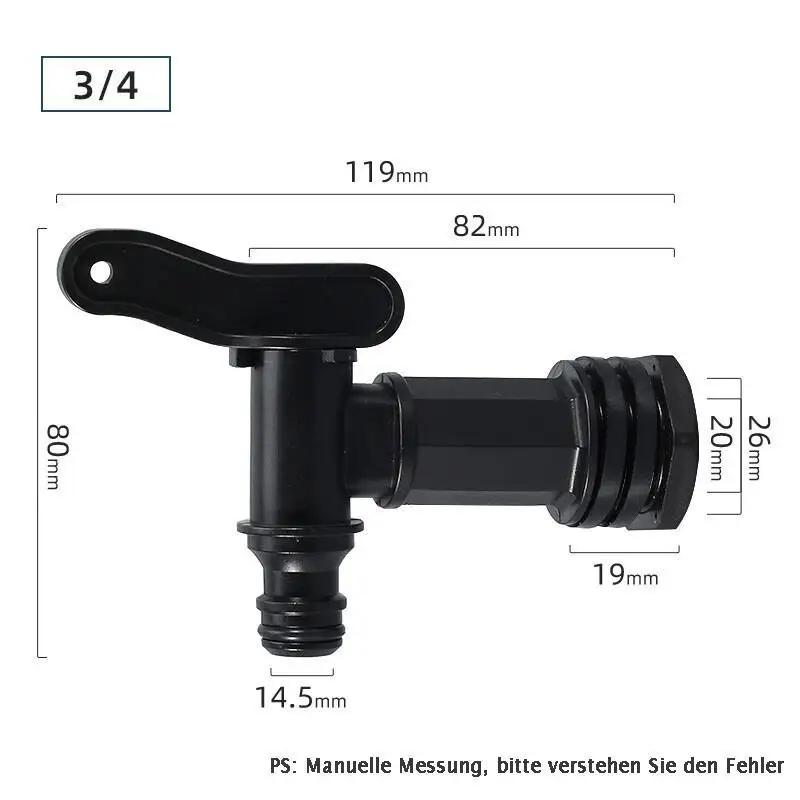 3/4 IBC Barrels Water Butt Tap Self Made Plastic Faucet For Beer Rain Brew Water Tank Faucet Water Garden Hose Connection