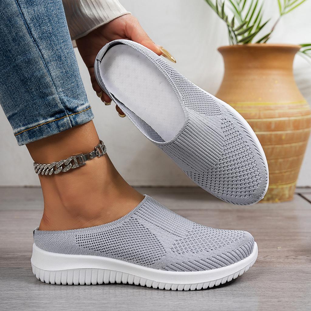 Shoes women's autumn new large size half slippers breathable fashion lightweight versatile women's shoes casual one-pedal mother shoes