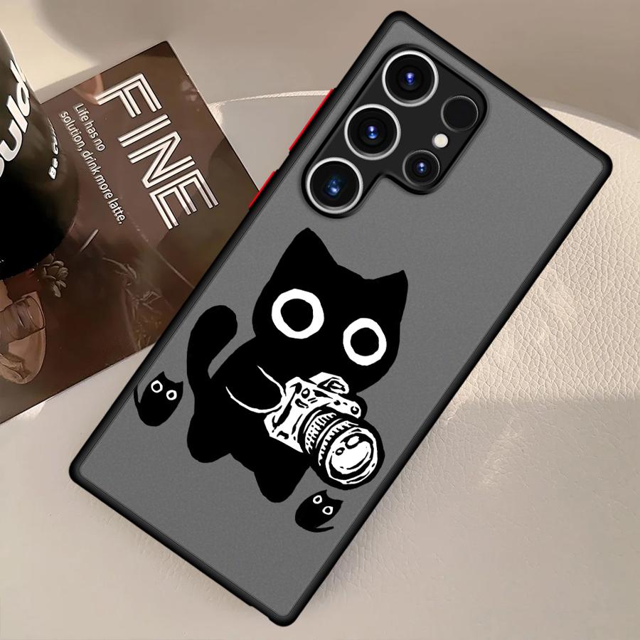 Cartoon Cat Phone Cover Case for Samsung Galaxy S22 S21 S25 Ultra S23 FE Note 20 10 S26 S20 S24 Plus