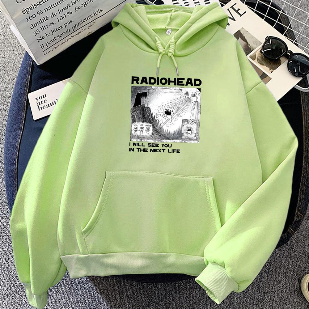 Radiohead Printed Sweatshirt Funny Retro Cartoon Hoody Harajuku Manga Hoodie Unisex Autumn Fleece Long Sleeve Clothes Streetwear