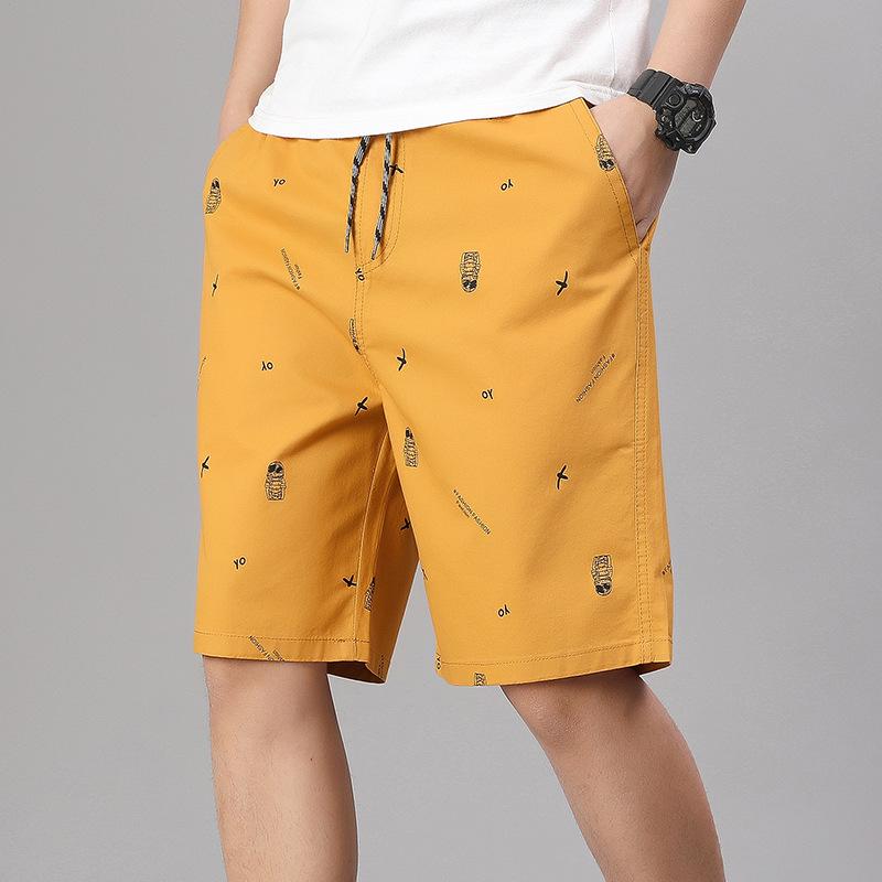 

Men s Summer Floral Cotton Beach Shorts 4XL жёлтый/оранжевый
