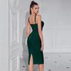 European and American Cross-border Dress Sexy Mid-waist Applique Suspender Bandage Skirt Dating Party Slim and Thin Evening Dress