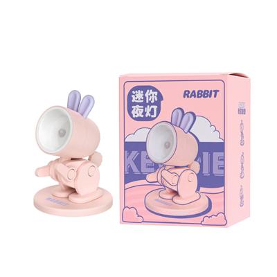 Mini lampe de bureau mignonne en forme de lapin dinosaure, lampe de lecture Kawaii, décoration de chambre à coucher, veilleuse, lampe de chevet avec base magnétique