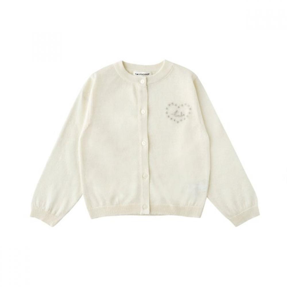 

Little Ground Tailscoop Heart Embroidery Cardigan 76314 200 01 IVORY/155