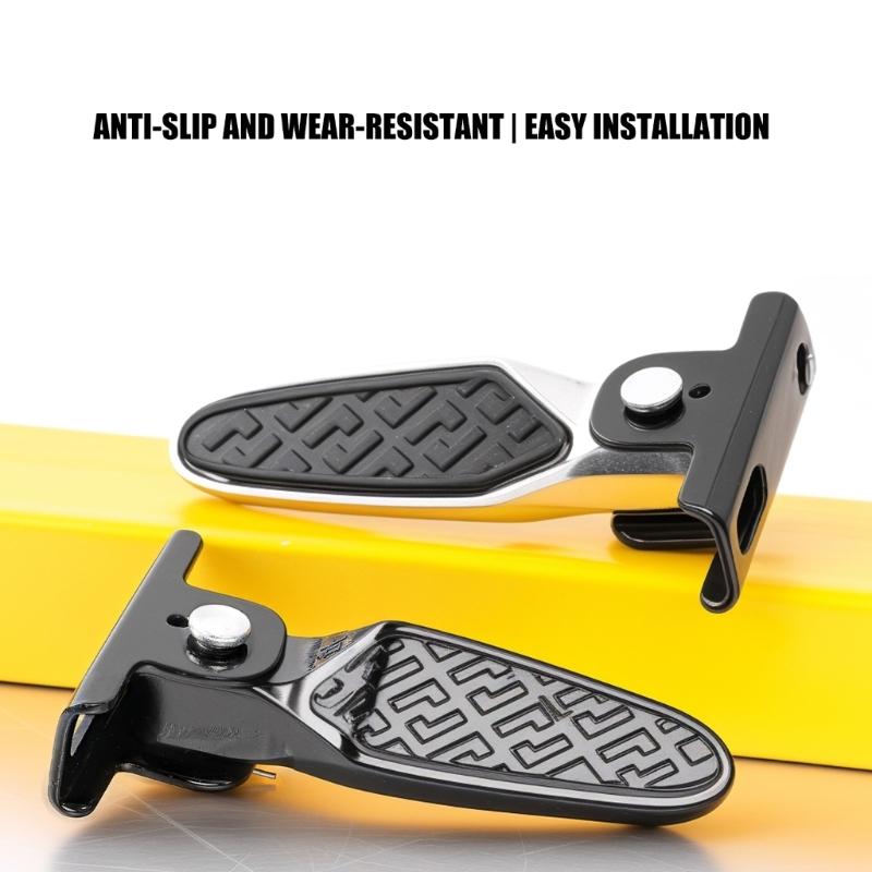 Universal Foldable Footrest Easy Installation No Tools Required Sturdy Support for Most Electric Scooters Motorcycle