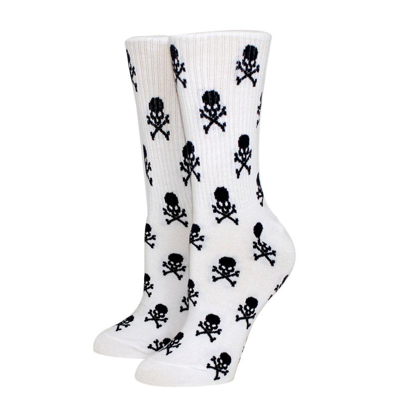 New Casual Women Socks Halloween Socks Creative Cosplay Long Socks Bone Web Men Socks Black/White Socks Couple Socks Size 37-44