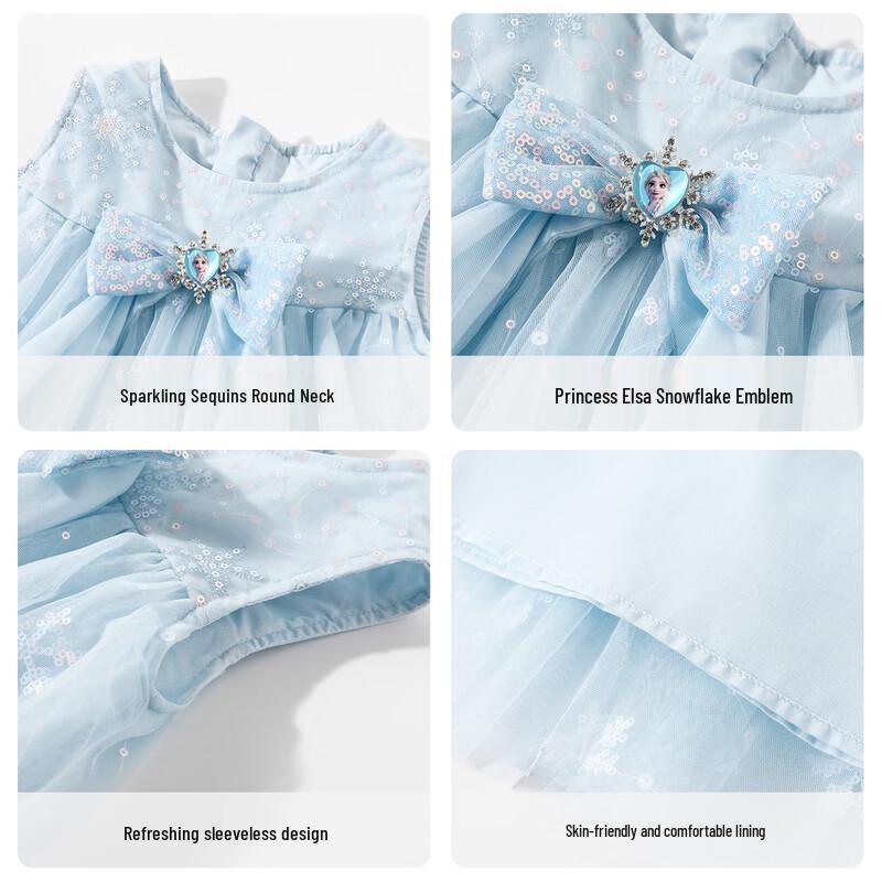 Disney Girls' Elsa Princess Summer Mesh Dress
