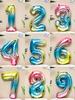 16-Inch Colorful Rainbow Gradient Aluminum Balloon for Kids' Birthday Decoration, Ages 1-5