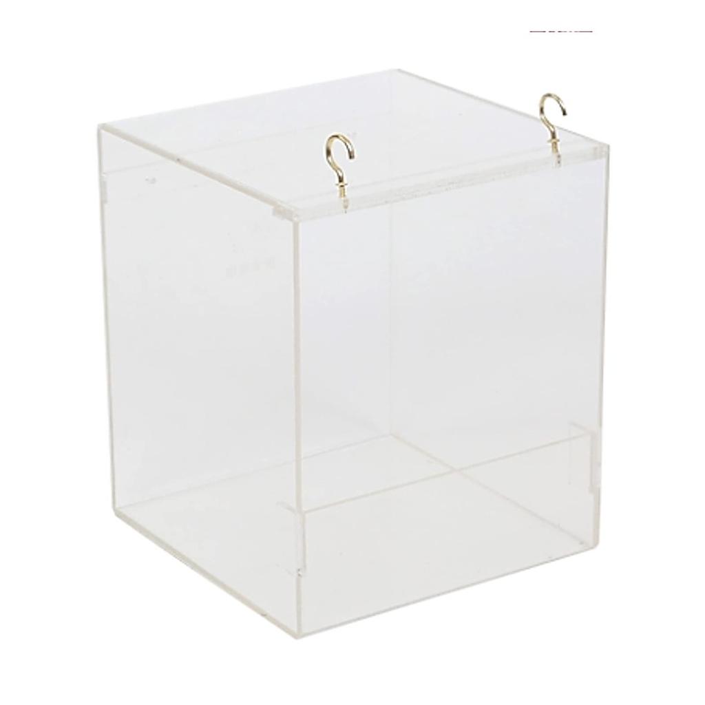 (ST TS) Parakeet/Parrot Bathing Container, Hanging Acrylic Case, Transparent Bathtub for Small Birds (Medium Size)