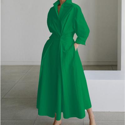 Fashion Elegant Long Sleeved Loose Dress Women Spring Autumn New V-neck Casual Simple Female A-line Printed Dresses Women's Clothing