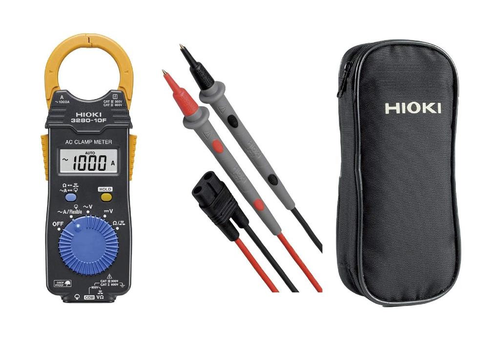 Hioki AC-tangmeter Strømgjennomsnittsverditester DMM Laget i Japan Test Bæreveske inkludert 3280-10F [AC 1000A] Ledninger, [Produkt]