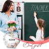 Best Teacher Ever Gift - Thank You Message, Elegant Floral Acrylic Desk Decoration with Hanging Loop - Teacher's Day, Birthday, Christmas 
