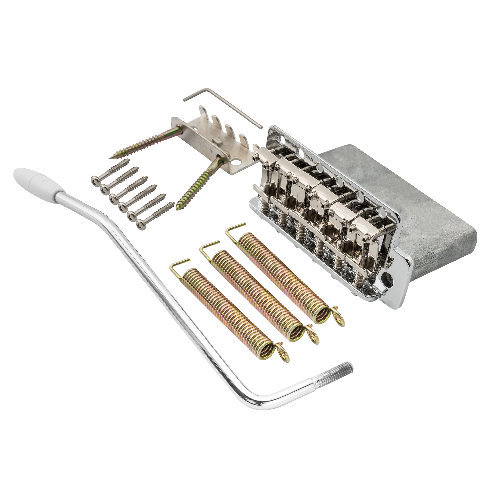 

Musiclily Pro Винтажный тремоло-бридж с шагом струн 11,3 мм и стальными седлами для Fender American Vintage Strat, хром