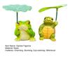 2 Pcs Umbrella Frog Garden Statue Cute Frog Turtle Holding Umbrella Figurine Resin Sculpture for Fish Tank Planter Pot Patio Pond Decor