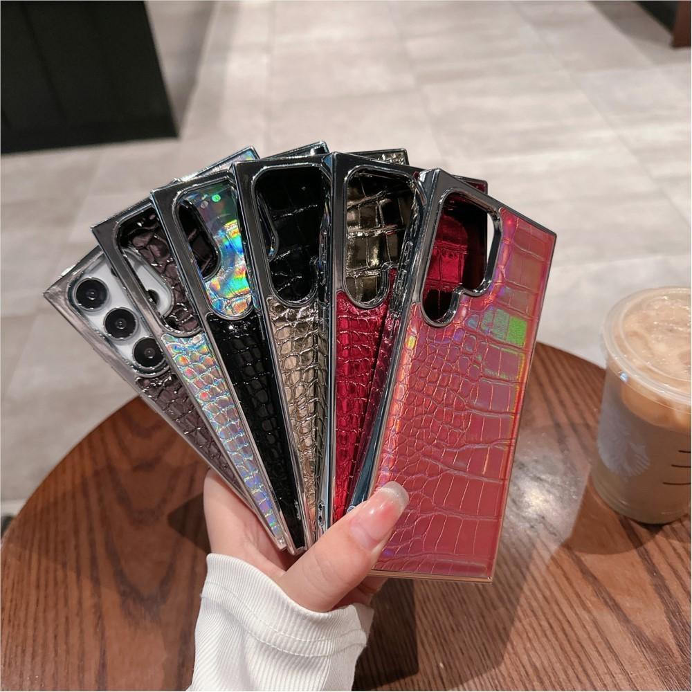 For Samsung Galaxy S26Utra S26 Plus Gradient Crocodile Pattern Leather Shockproof Case For S25 Ultra S24+ S23 Plating Hard Cover