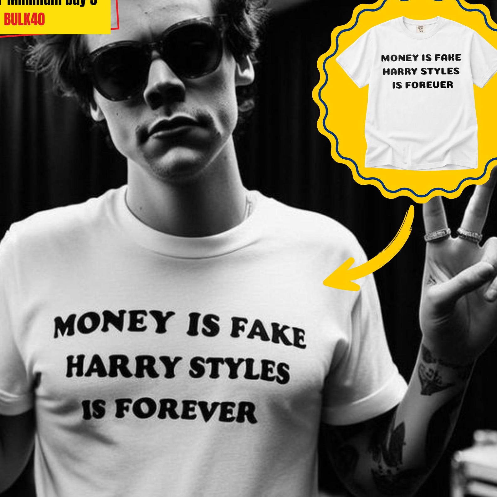 Harry Style Funny Tee, Money Is Fake Harry Style Is Forever T-shirt, Harry Style Merch, Merch 2026 Harry Style, Harry Style Fan Gift. 4XL