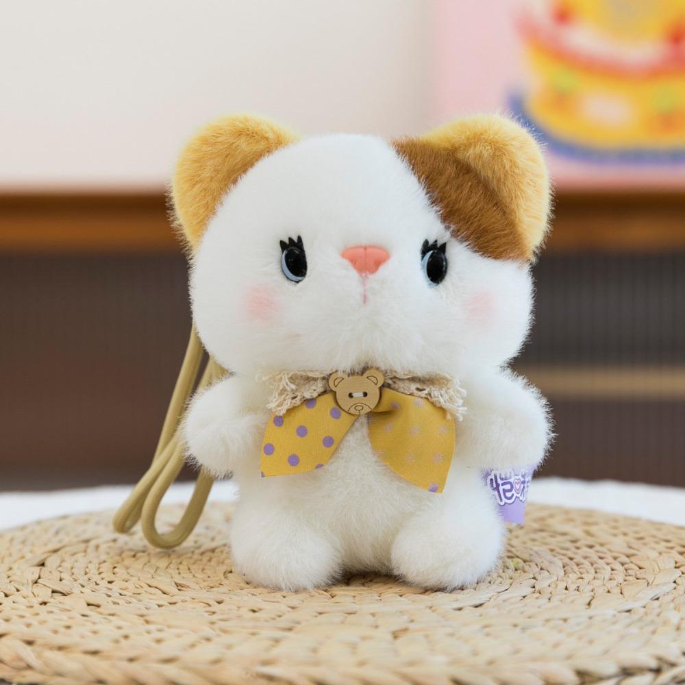 Little Bear Cat Plush Toy Keychain Rabbit Dog Plush Doll Keychain Animal Doll Pendant  Kids Gifts