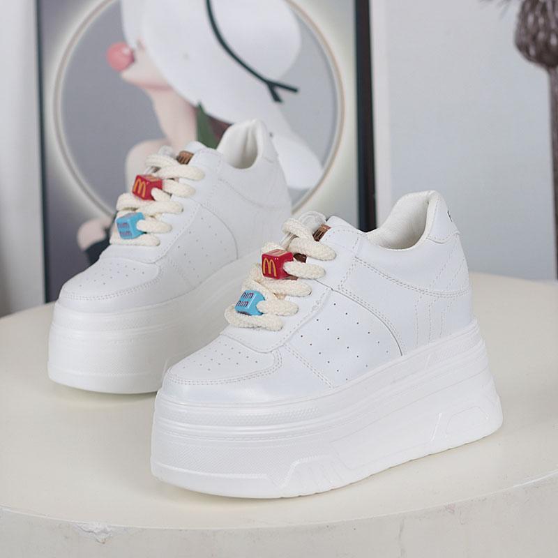 Fashion 12CM Invisible Inner Increase Small White Shoes Women  New Small Thick Platform Platform Shoes Leisure Sports Luxury Shoes