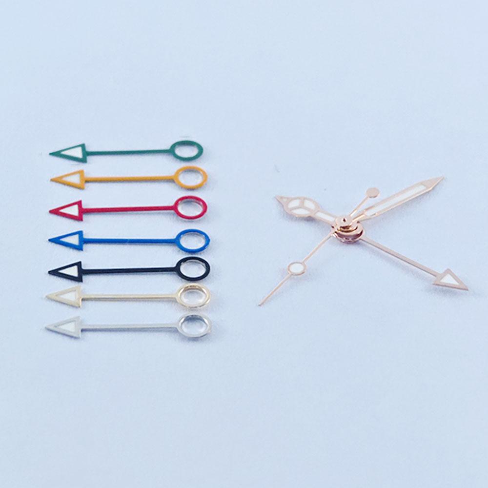 GMT NH34 Watch Hands Rose Gold 4Pins Fit NH34A Movement Blue Green Luminous Pointers Gmt-Needles Mod for Seiko Mod Parts