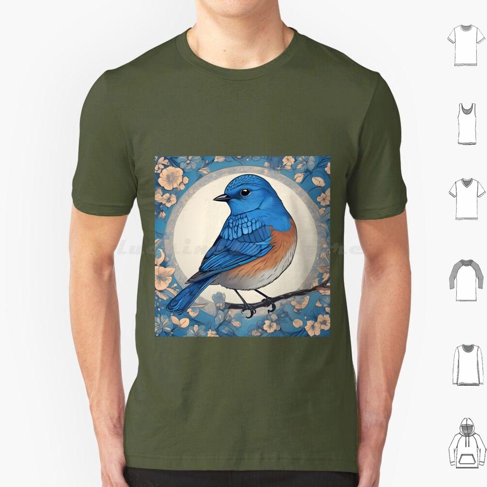 Bluebird Colour 03 T Shirt Big Size 100 Cotton Bluebird Bluebird Art Bluebird Watercolour Bluebird Design Bluebird Feathers