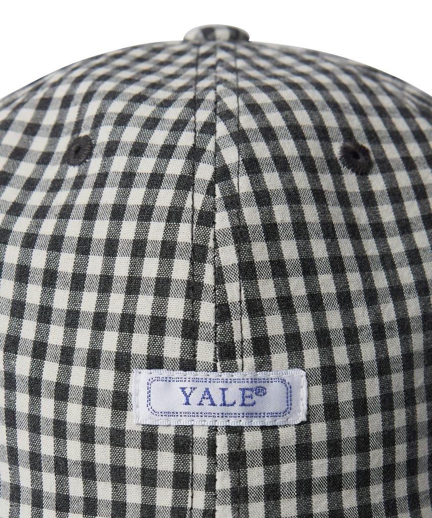 YALE Seersucker Gingham Check Arch Logo Cap_Black