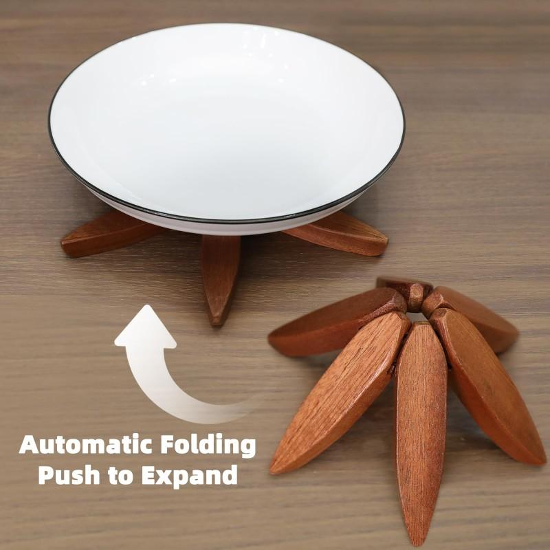 Table Mat Coaster Wood Placemats Tree Design Stand Bamboo Wooden Trivets Decorative Anti Scald Heat Resistant Wooden Mats