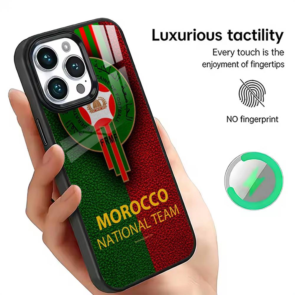 Custodia per Telefono con Bandiera del Marocco Per iPhone17,16,15,14,13,12,11 Plus,Pro Magnetica Per Magsafe Ricarica Wireless