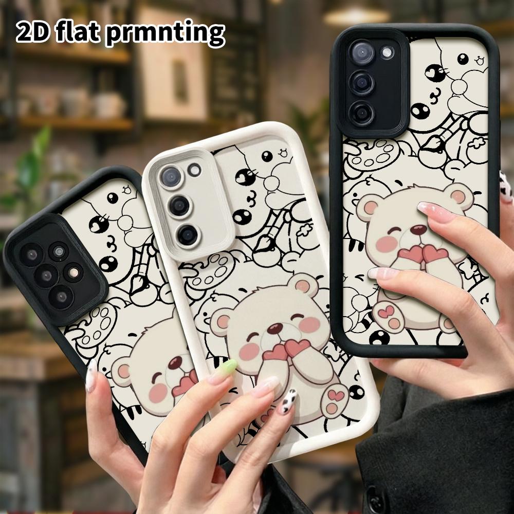 Phone case: 2D flat, suitable for Samsung Galaxy A34 A35 M05 M06 S20 S22 S21 FE Plus 5G protective case, little white bear, perfect Christmas and Hall