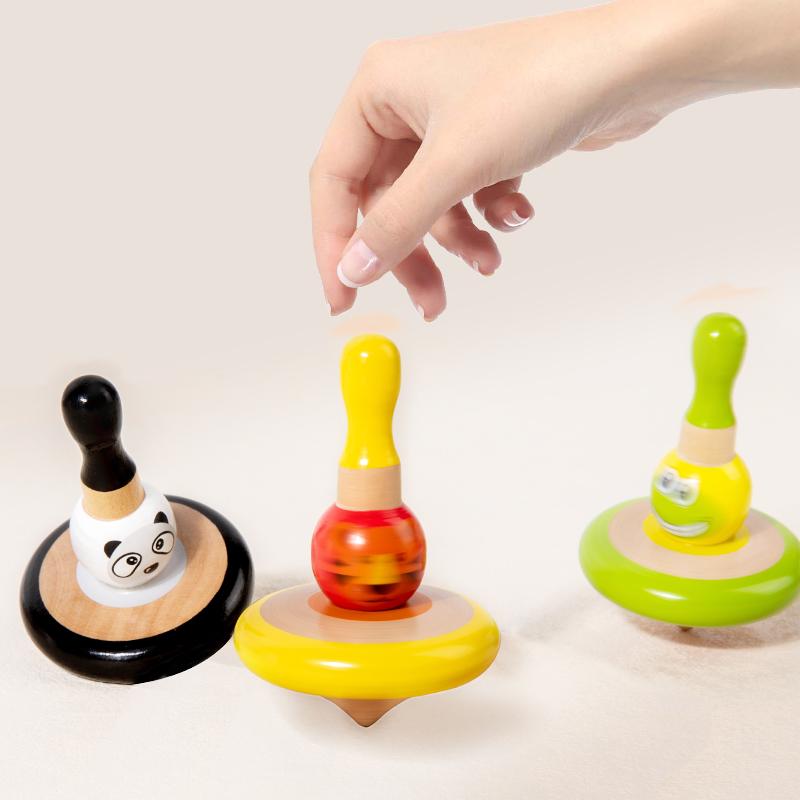 Wooden Spinning Top Toy Sets Colorful Rotating Gyro Toy for Children Early Education Birthday Party Gifts Desktop Spinning Top