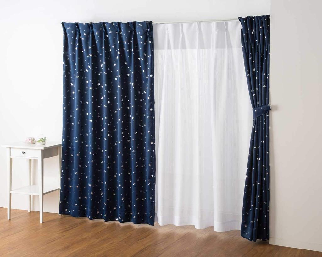 Grade 1 Blackout Thermal Insulating Foil Print Star Planet Pattern Navy Blue Curtains 100cm Wide X 110cm 2 8 Sizes Available Long, Panels,