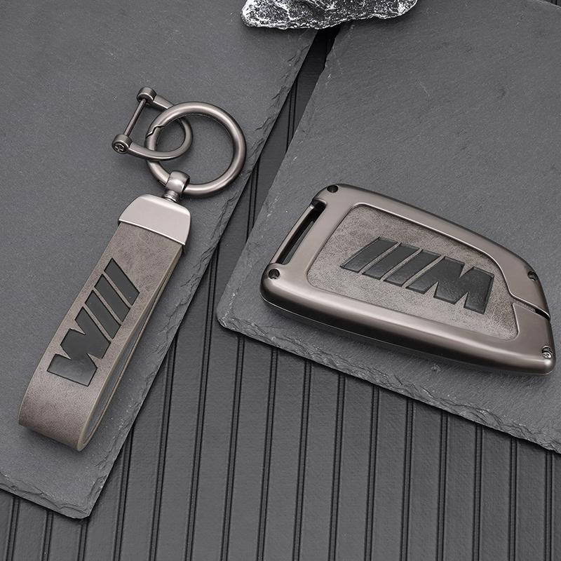 BBIS5 Zinc Alloy Car Remote Key Cover Case Holder For BMW X1 X3 X5 X6 X7 G20 G30 G01 G02 G05 G11 G32 1 3 5 7 Series Interior Stickers