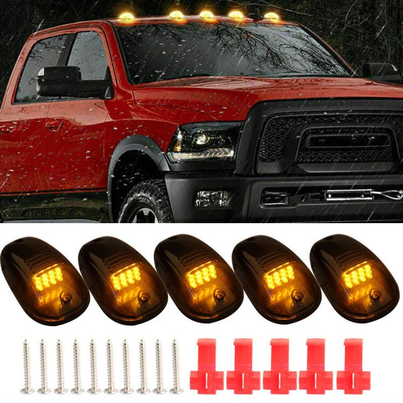 Solar Powered Cab Signal Lights: 5PCS Colorful LED Marker Lights, IP68