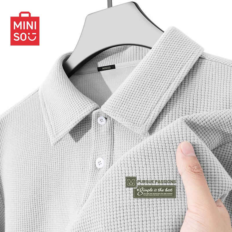 MINISO Men's 2026 Summer Waffle Polo Shirt