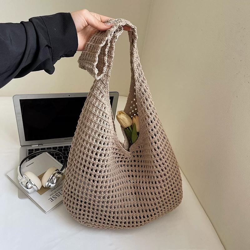Creative Large Capacity Shoulder Bags Casual Simple Handbags Vintage Multifunctional Woven Shopping Tote Beach Bag