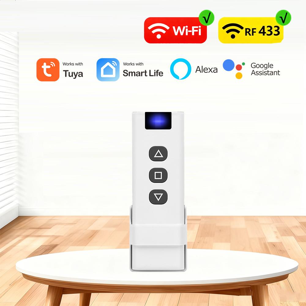 Tuya Smart Life Alexa Google Wifi and RF433 remote control Smart Switch for Roller Shutters Blinds Projector Screen Window Shade only 1 remote