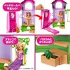 Mattel Disney Princess Rapunzel Story Tower Castle Playset Dollhouse (Dolls sold separately) Pretend Play for Girls Ages 3+ Pink JGR71