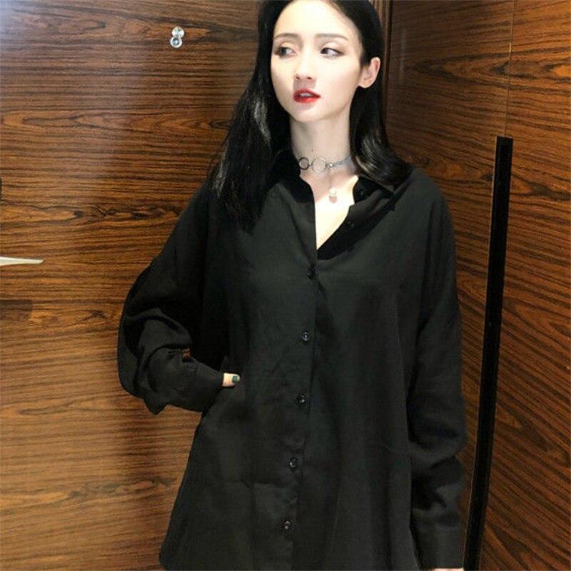 

blusas mujer de moda 2022, летний топ, женские рубашки, платье, женская черная рубашка, блузки, топы, шикарная женская блузка с длинными рукавами S чёрный