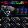 Car Seat Gap Organizer with LED Ambient Light Cup Holder Storage Box and 30W Dual USB Charging for Front Console Accessories