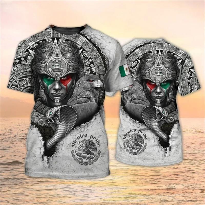 3D Print Mexico Flag Sports Breathable Men T-Shirt Football Uniform Team Club Parent-Child Clothing Short Sleeve Top