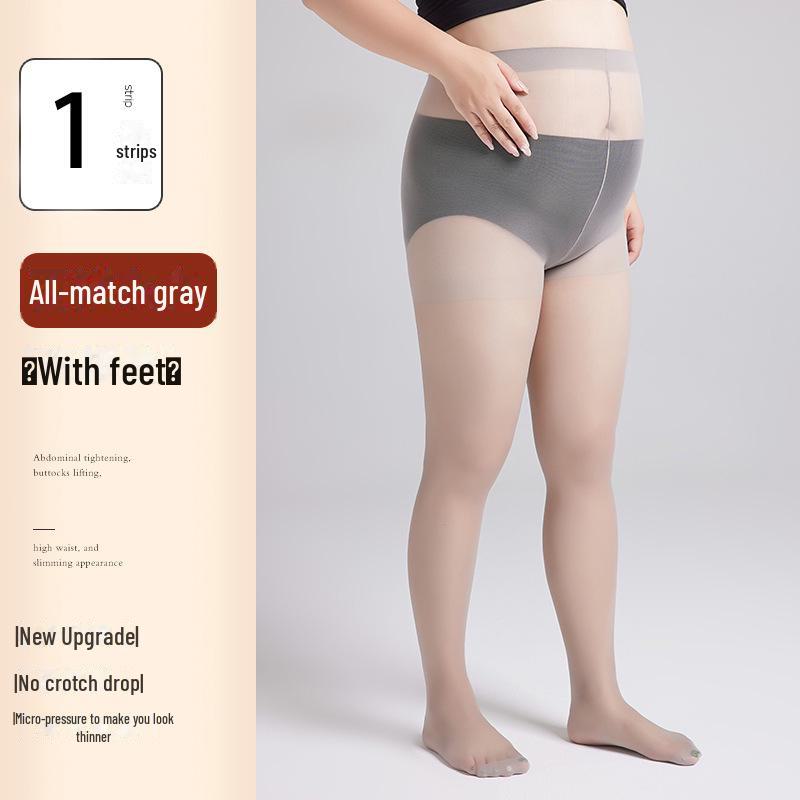 

Міцні літні колготки для жінок, стійкі до зачіпок - тілесного кольору, великого розміру, 200 фунтів with feet, Large size (90-250) сірий колір