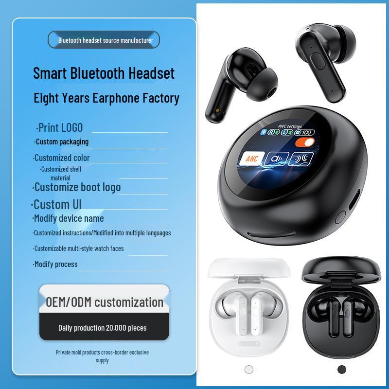 Smart ANC Bluetooth Earbuds with Long Battery, Color Screen & Translation Features