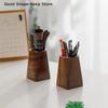Wooden Desk Accessories Pen Storage Box Black Walnut Pen Holder Polishing Design Desktop Storage Supplies Walnut Pen Holder