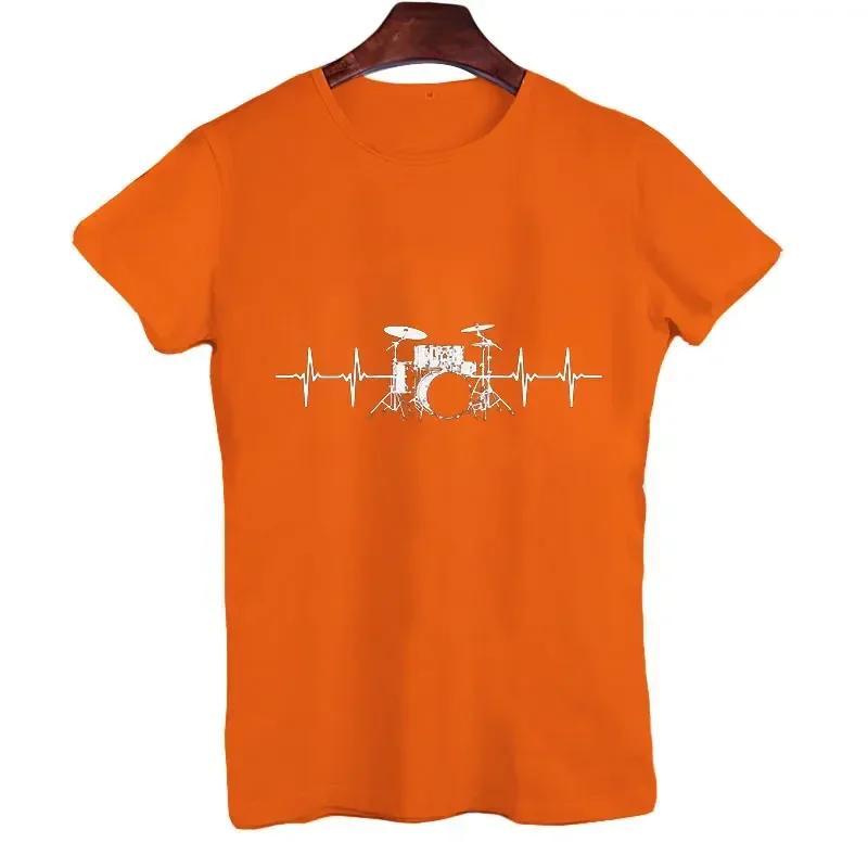 Men's Short Sleeve T-shirt Heartbeat Passionate Drummer Graphic Tshirt Male Oversized Streetwear Tees Women Summer Clothing Tops