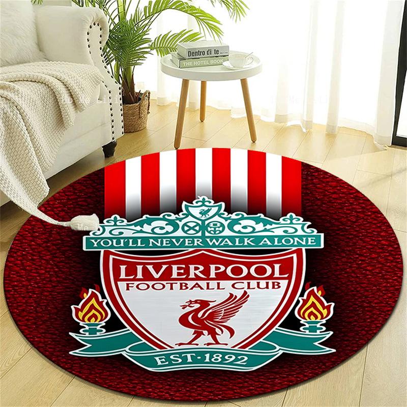 1pc L-Liverpool Print Round Carpet Chair Round Carpet Suitable for Bedroom Living Room Home Decorative Carpet