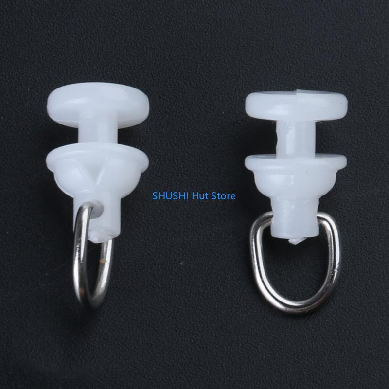 100 Stück Vorhangschienen-Zubehör Gleiter Vorhangschienen-Läufer Rollen Haken D57B