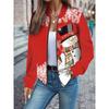 Womens Casual Zip-Up Jacket With 3D Letter Print Fashion Lightweight Outerwear Daily Wear