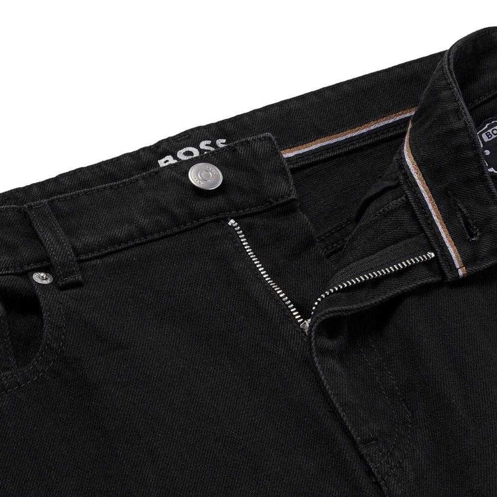 Hugo Boss Kadın/Bayan Deri Yama Crop Düz Kesim Kot